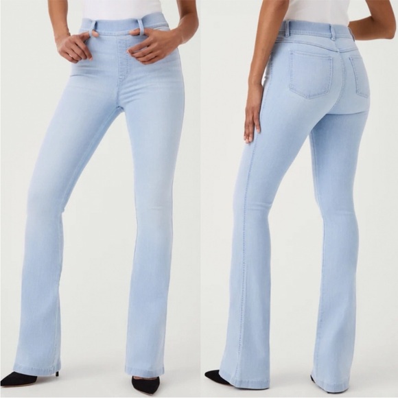 Spanx Flare Jeans in Light Wash MEDIUM Tall/Long - Picture 4 of 14